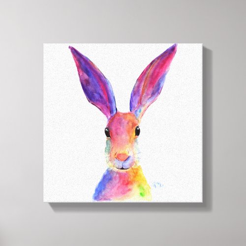 Happy Hare Jelly Bean by Shirley MacArthur Canvas Print