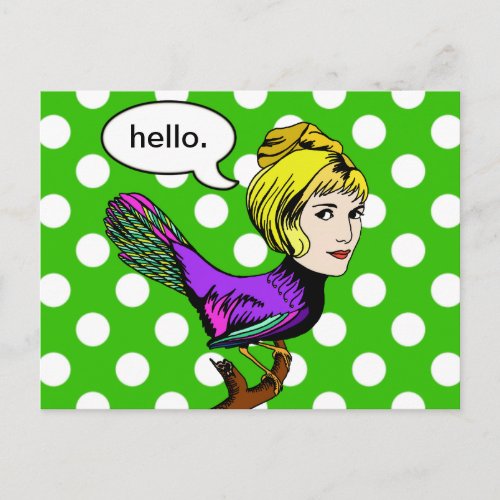 Happy Harpy Anthropomorphic Bird Girl Postcard