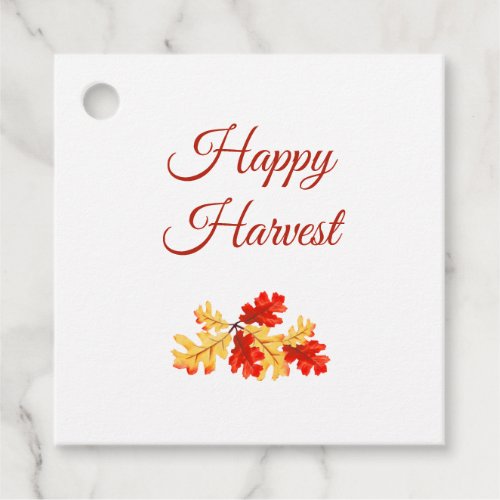 Happy Harvest Red Gold Leaves Favor Tags