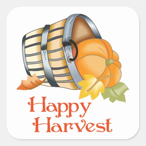 Happy Harvest Square Sticker