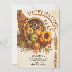 Happy Harvest Thanksgiving Invitation
