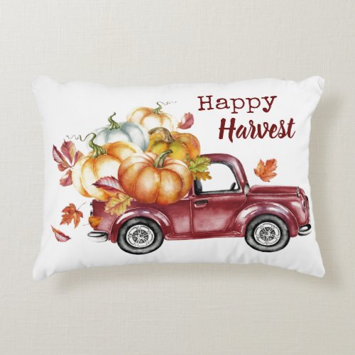 Happy Harvest Watercolor Throw Pillow