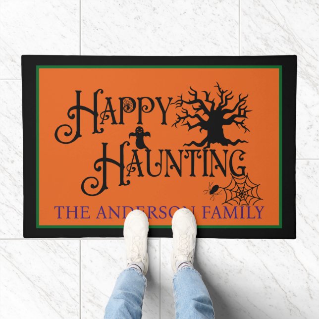 Happy Haunting – A Whimsical Welcome to the Weird Doormat (Indoor)