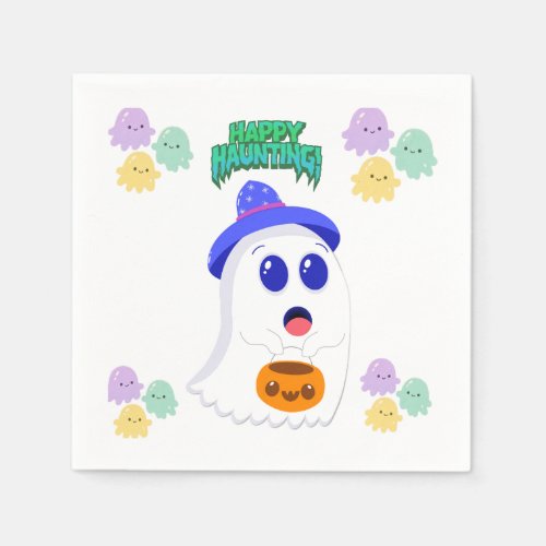 Happy Haunting Cute Ghost Party Napkins