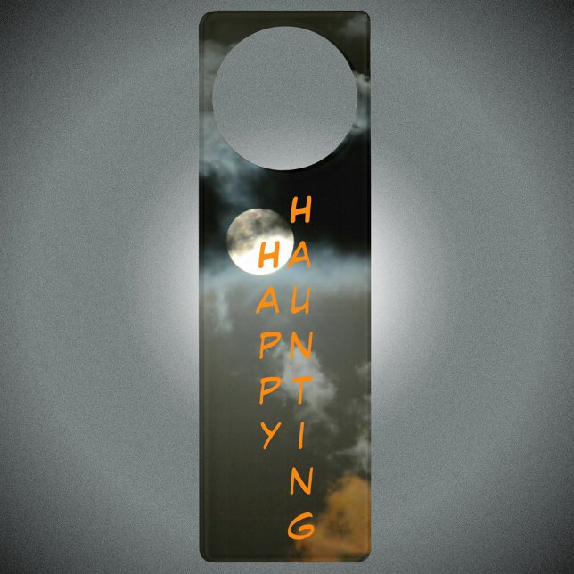 Happy Haunting Halloween Full Moon Decorative Door Hanger (Creator Uploaded)