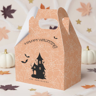 Happy Haunting Haunted House & Bats ID1329 Favor Boxes