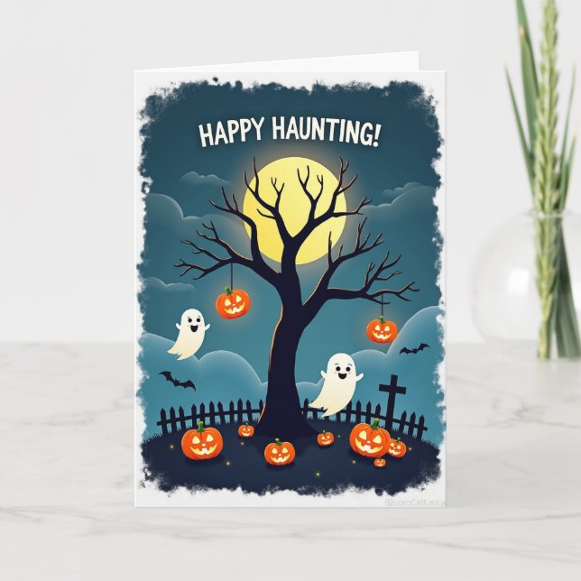Happy Haunting Moon Card (Front)