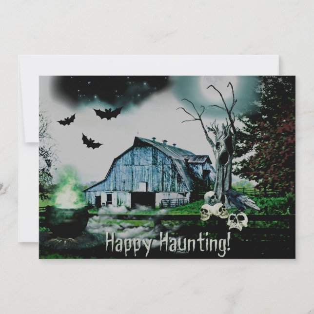 *~* Happy Haunting Skulls HALLOWEEN CARD (Front)