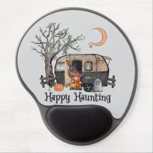 Happy Haunting – Spooky Witch and Camper Van Gel Mouse Pad