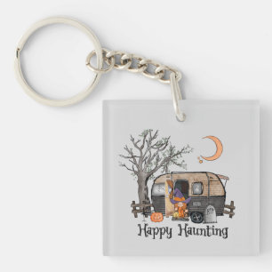 Happy Haunting – Spooky Witch and Camper Van Keychain