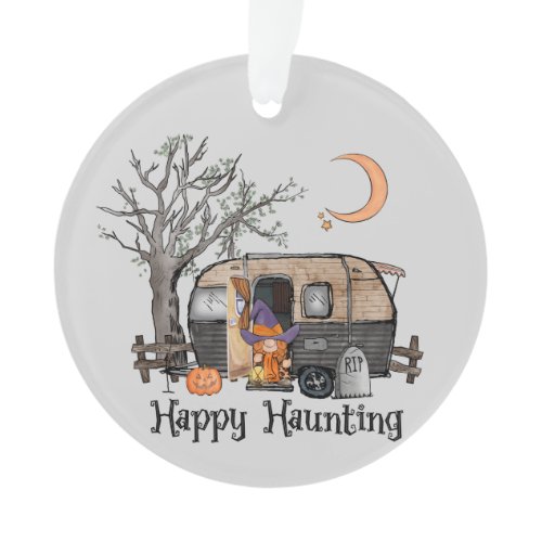 Happy Haunting – Spooky Witch and Camper Van Ornament