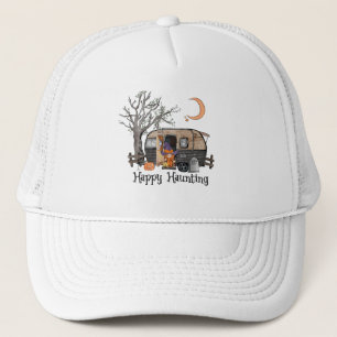 Happy Haunting – Spooky Witch and Camper Van Trucker Hat