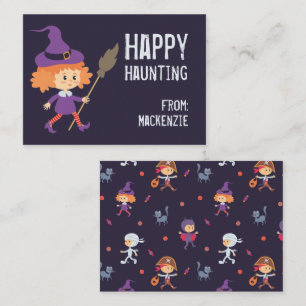 Happy Haunting Witch Halloween Classroom Card