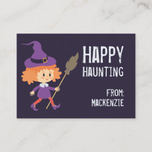 Happy Haunting Witch Halloween Classroom Card