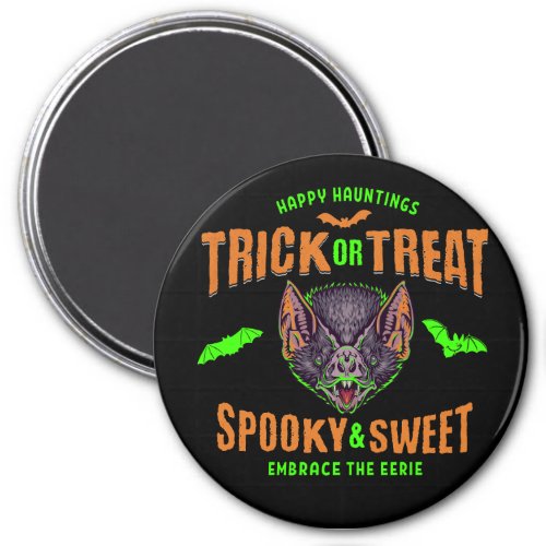 Happy Hauntings  Trick or Treat Halloween Bats Magnet