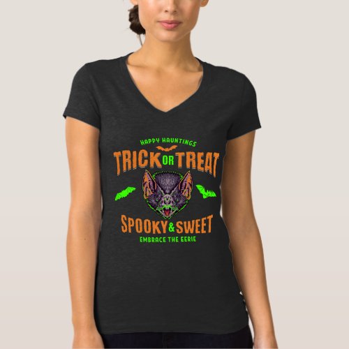 Happy Hauntings  Trick or Treat Halloween Bats T_Shirt