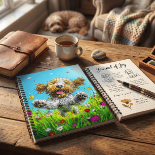 Happy Havanese Dog Colorful Wildflower Meadow Notebook