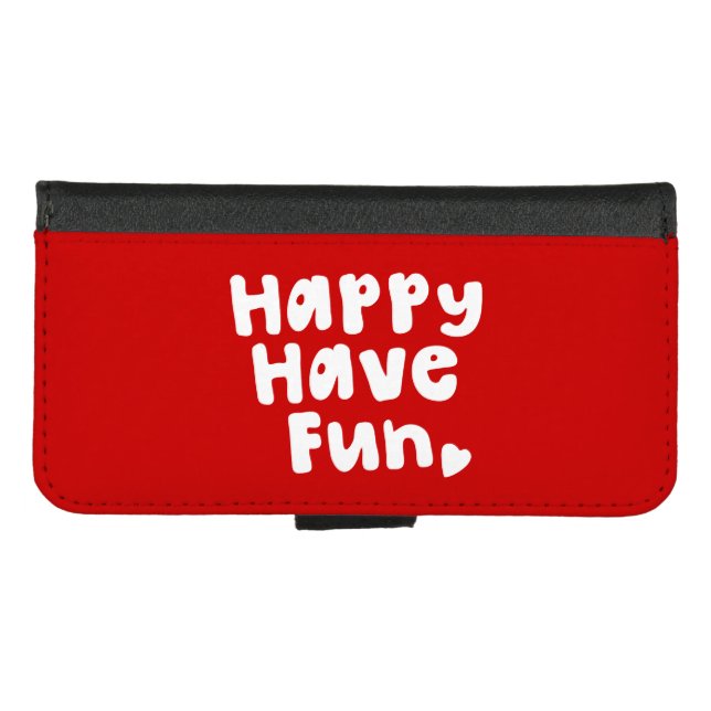 Happy Have Fun iPhone Wallet Case (Front (Horizontal))