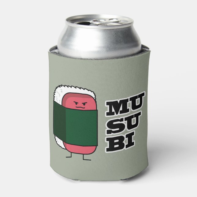 Happy Hawaiian Musubi Sushi Nori seaweed Can Cooler (Can Front)