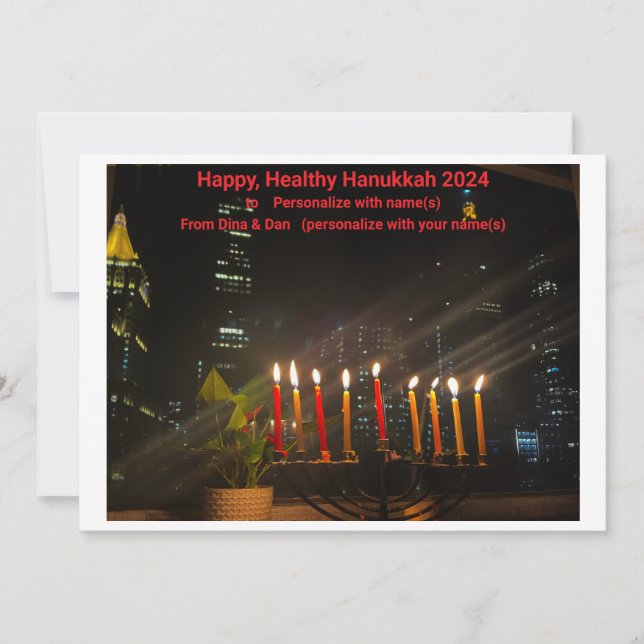 Happy, Healthy Hanukkah  Card (Front)