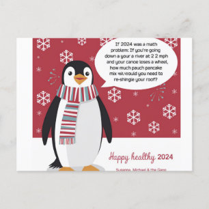 Happy Healthy New Year 2024: A Penguin's Mathemati Holiday Postcard