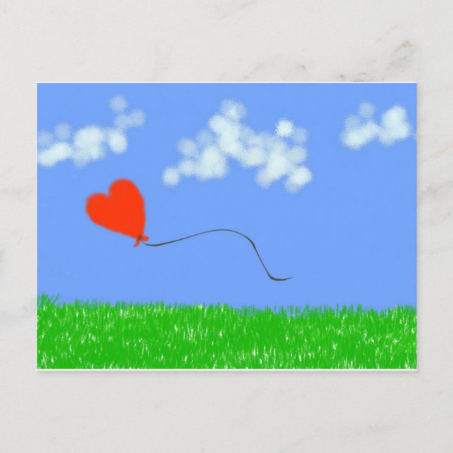 Happy Heart Balloon Postcard (Front)