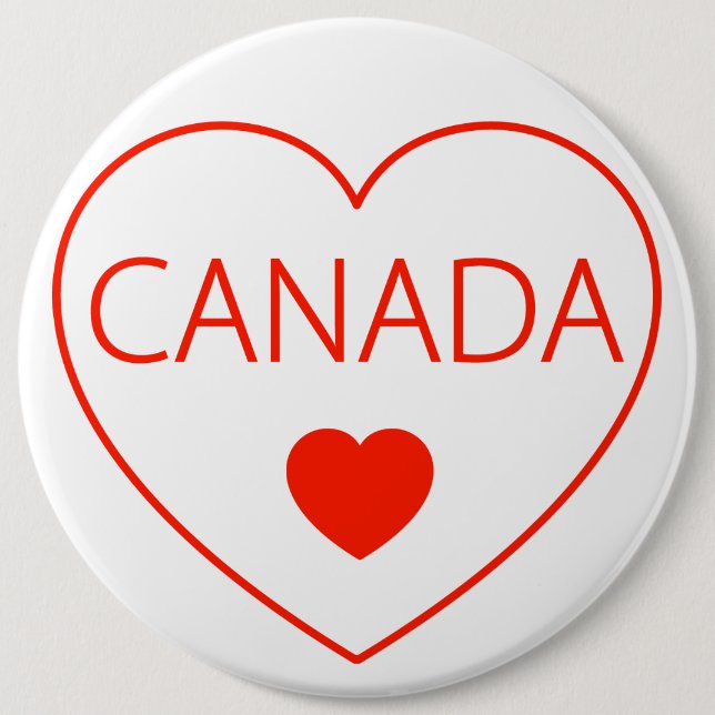Happy Heart  Canada Button (Front)