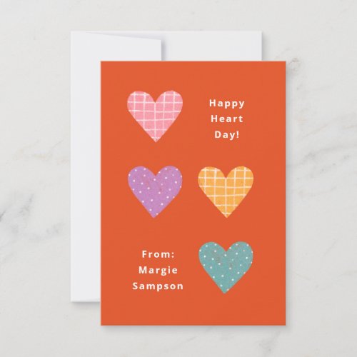 Happy Heart Day Pastel Hearts Classroom Valentine  Invitation