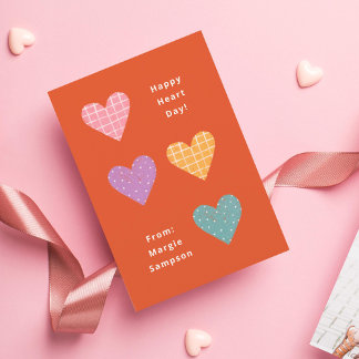 Happy Heart Day Pastel Hearts Classroom Valentine  Invitation