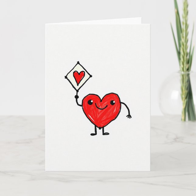 Happy Heart Doodle Message Card (Front)