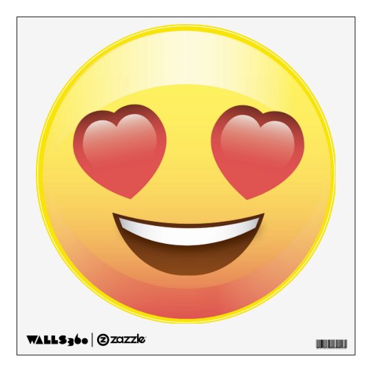 Happy Heart Eyes Emoji Smiley Face Wall Decal