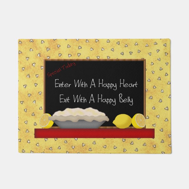 Happy Heart Happy Belly  Doormat (Front)