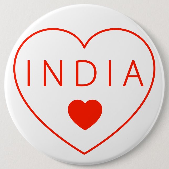 Happy Heart  India Button (Front)