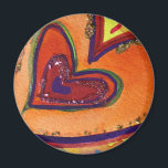 Happy Heart Magnet<br><div class="desc">Painting details from Inspirational Mediatation Word "Happy". Painting rendered in watercolor with glass glitter detail.</div>