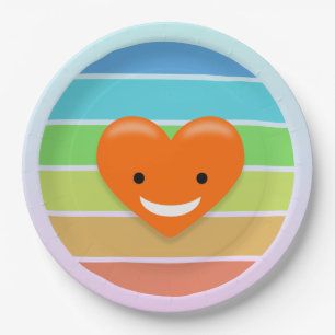 Happy heart paper plates