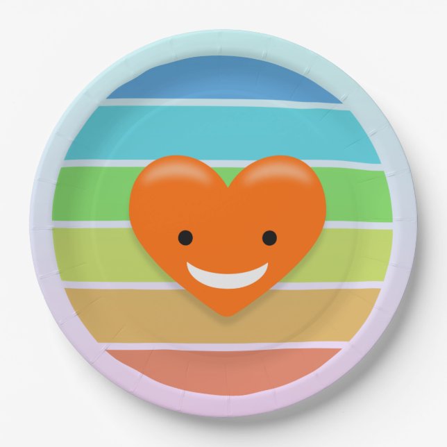 Happy heart paper plates (Front)