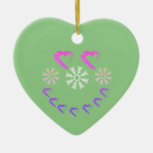 Happy Heart Snowflake Ornament 
