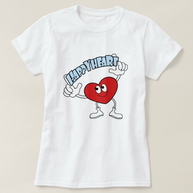 Happy Heart T-shirt – Cute Cartoon Love Design (Design Front)
