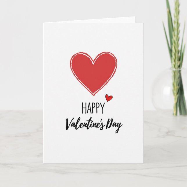 Happy Heart Valentines Day Card (Front)