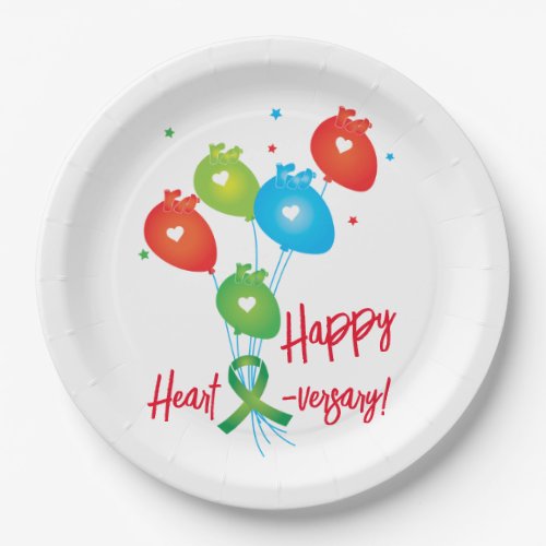Happy Heart_versary Balloons Paper Plates