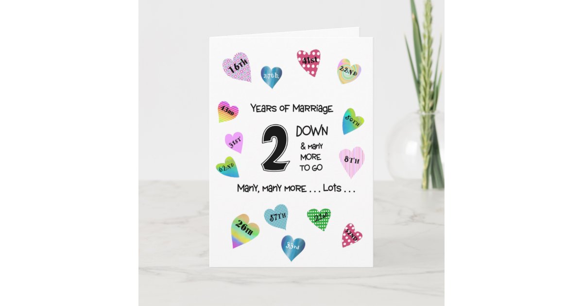 Happy Hearts 2nd Anniversary Card Zazzle Com