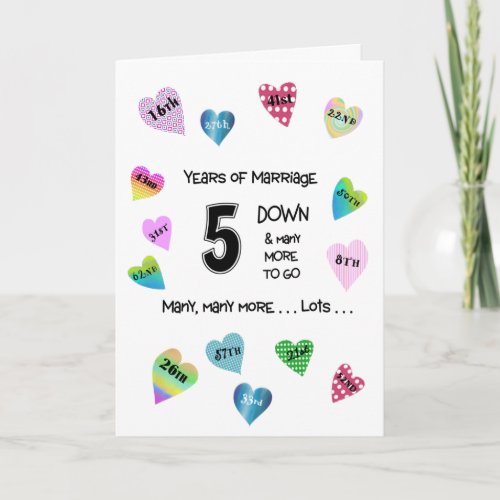 Happy Hearts 5th Anniversary Card