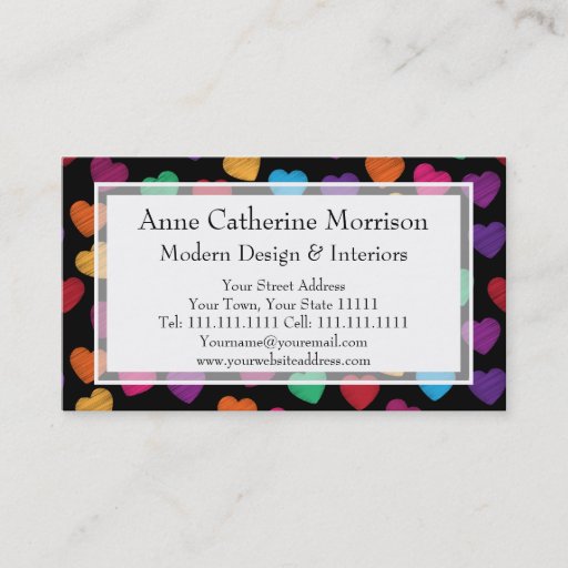 Customizable Happy Hearts Babysitter, Child Care, Designer Business Cards