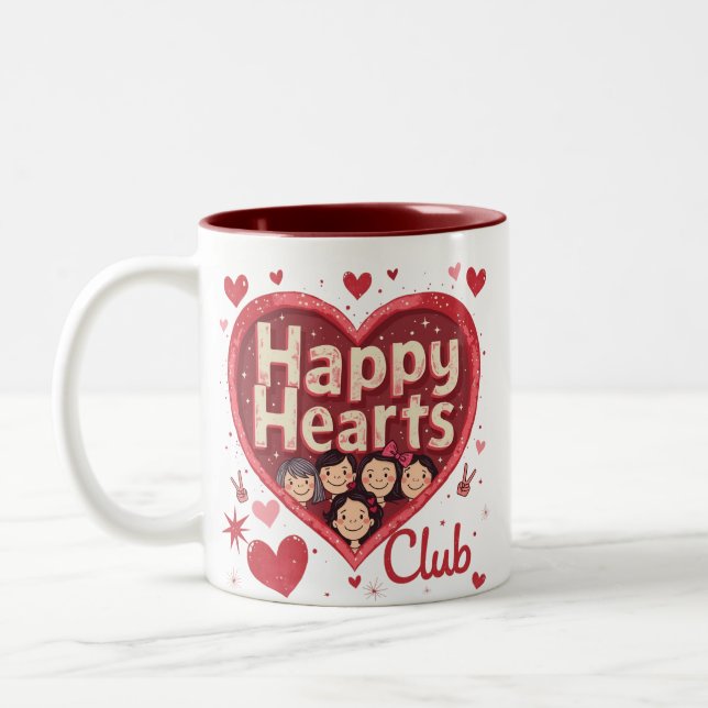 Happy Hearts Club - Valentine's Day Mug with Retro (Left)