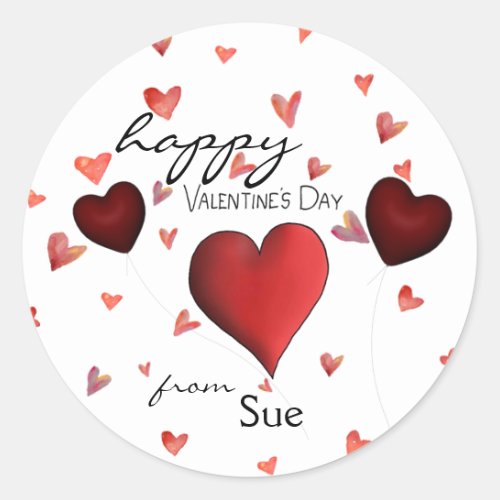 Happy Hearts Custom Valentines Day Stickers