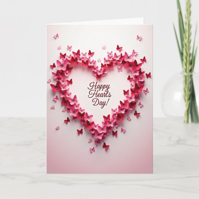 Happy Hearts Day Butterfly Card (Front)