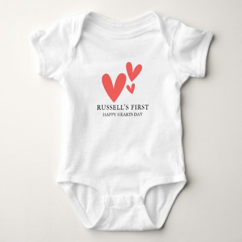 Happy Hearts Day Personalized Baby Bodysuit