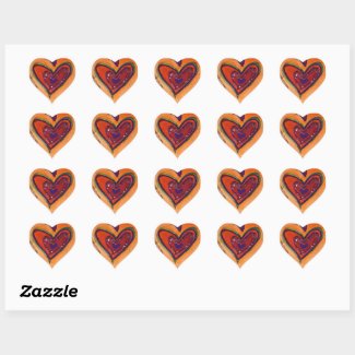 Happy Hearts Glitter Love Labels Art Stickers