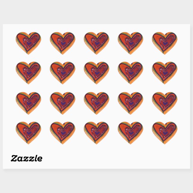 Happy Hearts Glitter Love Labels Art Stickers (Sheet)