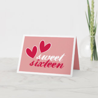 Happy Hearts Sweet Sixteen Birthday Letterpress Thank You Card